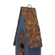 Glitzhome 13.25"H Retro Blue Distressed Solid Wood Birdhouse