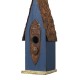 Glitzhome 13.25"H Retro Blue Distressed Solid Wood Birdhouse