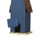 Glitzhome 13.25"H Retro Blue Distressed Solid Wood Birdhouse