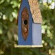 Glitzhome 13.25"H Retro Blue Distressed Solid Wood Birdhouse