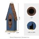 Glitzhome 13.25"H Retro Blue Distressed Solid Wood Birdhouse