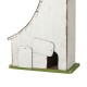 Glitzhome 13"H Washed White Distressed Solid Wood Birdhouse with Green Roof