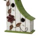 Glitzhome 13"H Washed White Distressed Solid Wood Birdhouse with Green Roof