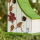 Glitzhome 13"H Washed White Distressed Solid Wood Birdhouse with Green Roof