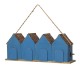 Glitzhome 17"L Retro Blue Distressed Solid Wood Birdhouse with Perch