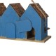 Glitzhome 17"L Retro Blue Distressed Solid Wood Birdhouse with Perch