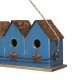 Glitzhome 17"L Retro Blue Distressed Solid Wood Birdhouse with Perch