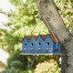 Glitzhome 17"L Retro Blue Distressed Solid Wood Birdhouse with Perch