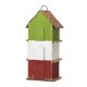 Glitzhome 13.75"H Multicolored Three-Tiered Distressed Solid Wood Birdhouse