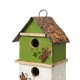 Glitzhome 13.75"H Multicolored Three-Tiered Distressed Solid Wood Birdhouse