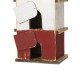 Glitzhome 13.75"H Multicolored Three-Tiered Distressed Solid Wood Birdhouse