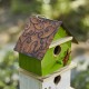 Glitzhome 13.75"H Multicolored Three-Tiered Distressed Solid Wood Birdhouse