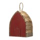 Glitzhome 8.5"H Washed Red Distressed Solid Wood Birdhouse