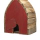 Glitzhome 8.5"H Washed Red Distressed Solid Wood Birdhouse