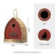 Glitzhome 8.5"H Washed Red Distressed Solid Wood Birdhouse