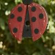 Glitzhome 11.5"H Distressed Solid Wood Ladybug Birdhouse