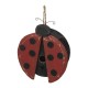 Glitzhome 11.5"H Distressed Solid Wood Ladybug Birdhouse