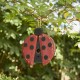 Glitzhome 11.5"H Distressed Solid Wood Ladybug Birdhouse