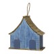 Glitzhome 10.5"H Distressed Solid Wood Birdhouse with 3D Flowers