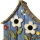 Glitzhome 10.5"H Distressed Solid Wood Birdhouse with 3D Flowers