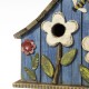 Glitzhome 10.5"H Distressed Solid Wood Birdhouse with 3D Flowers