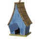 Glitzhome 12.5"H Distressed Solid Wood Birdhouse with 3D Leaves