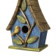 Glitzhome 12.5"H Distressed Solid Wood Birdhouse with 3D Leaves