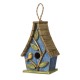 Glitzhome 12.5"H Distressed Solid Wood Birdhouse with 3D Leaves