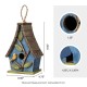 Glitzhome 12.5"H Distressed Solid Wood Birdhouse with 3D Leaves