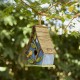 Glitzhome 12.5"H Distressed Solid Wood Birdhouse with 3D Leaves