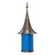 Glitzhome 32"H Retro Blue Metal Pagoda Birdhouse with Bronze Roof