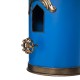 Glitzhome 32"H Retro Blue Metal Pagoda Birdhouse with Bronze Roof