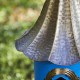 Glitzhome 32"H Retro Blue Metal Pagoda Birdhouse with Bronze Roof