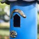 Glitzhome 32"H Retro Blue Metal Pagoda Birdhouse with Bronze Roof