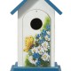 Glitzhome 11.75"H Distressed Solid Wood  Daisy with Butterfly Birdhouses