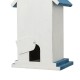 Glitzhome 11.75"H Distressed Solid Wood  Daisy with Butterfly Birdhouses
