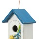 Glitzhome 11.75"H Distressed Solid Wood  Daisy with Butterfly Birdhouses