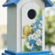 Glitzhome 11.75"H Distressed Solid Wood  Daisy with Butterfly Birdhouses