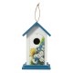 Glitzhome 11.75"H Distressed Solid Wood  Daisy with Butterfly Birdhouses