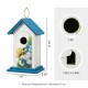 Glitzhome 11.75"H Distressed Solid Wood  Daisy with Butterfly Birdhouses