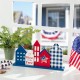 Glitzhome 16"L Wooden Patriotic/Americana House Table Décor