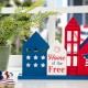 Glitzhome 16"L Wooden Patriotic/Americana House Table Décor