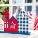 Glitzhome 16"L Wooden Patriotic/Americana House Table Décor