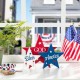 Glitzhome 11"L Wooden Patriotic/Americana Stars Table Decor