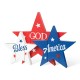 Glitzhome 11"L Wooden Patriotic/Americana Stars Table Decor