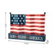 Glitzhome 14"L Metal Patriotic/Americana flag with Wooden Base Table Decor