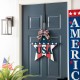 Glitzhome 19.25"L Patriotic/Americana Wooden Star Door Hanger