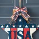 Glitzhome 19.25"L Patriotic/Americana Wooden Star Door Hanger