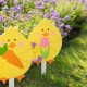 Glitzhome 15"H Set of 3 Easter Wooden Chick Pick/Yard Stake