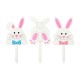 Glitzhome 15"H Set of 3 Easter Wooden Bunny Pick/Yard Stake